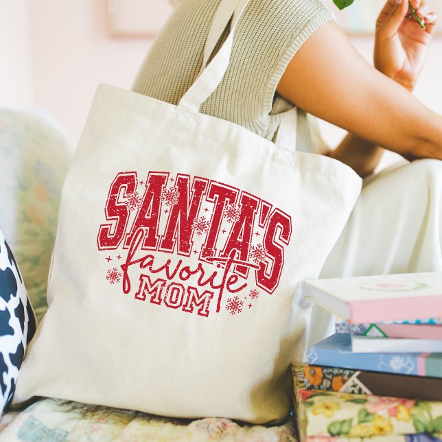 Santa's Favorite Mom Tote Bag Tragetasche (personalize this cute Santa's Favorite Mom tote bag )