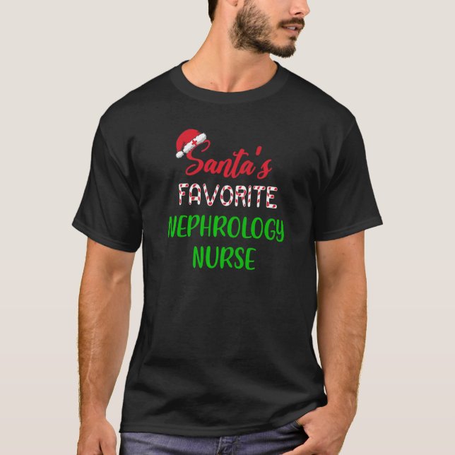 Santas Favorite Nephrology Nurse   Chritsmas T-Shirt (Vorderseite)