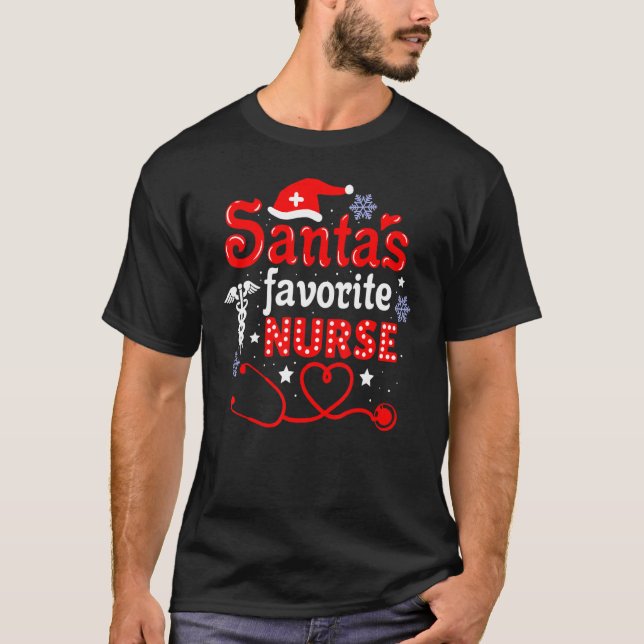 Santa's Favorite Nurse Christmas_1 T-Shirt (Vorderseite)