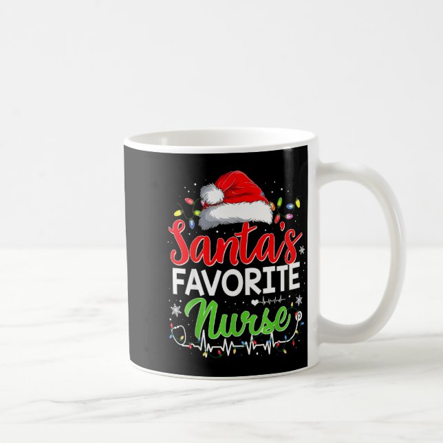 Santa's Favorite Nurse Funny Christmas Nurse Xmas  Kaffeetasse (Rechts)
