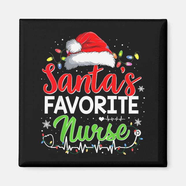 Santa's Favorite Nurse Funny Christmas Nurse Xmas  Magnet (Vorne)