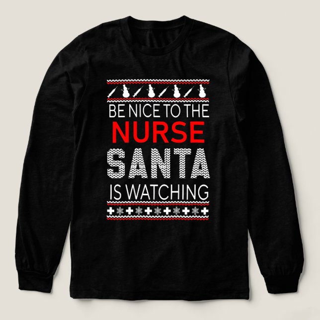 Santa's Favorite Nurse Professional Funny Christma Tri-Blend Shirt (Design Vorderseite)
