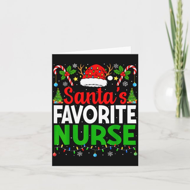 Santas Favorite Nurse Rn Christmas Nursing Christm Karte (Vorderseite)