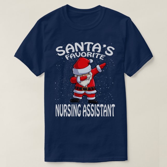 Santas Favorite Nursing Assistant Weihnachten T-Shirt (Design vorne)