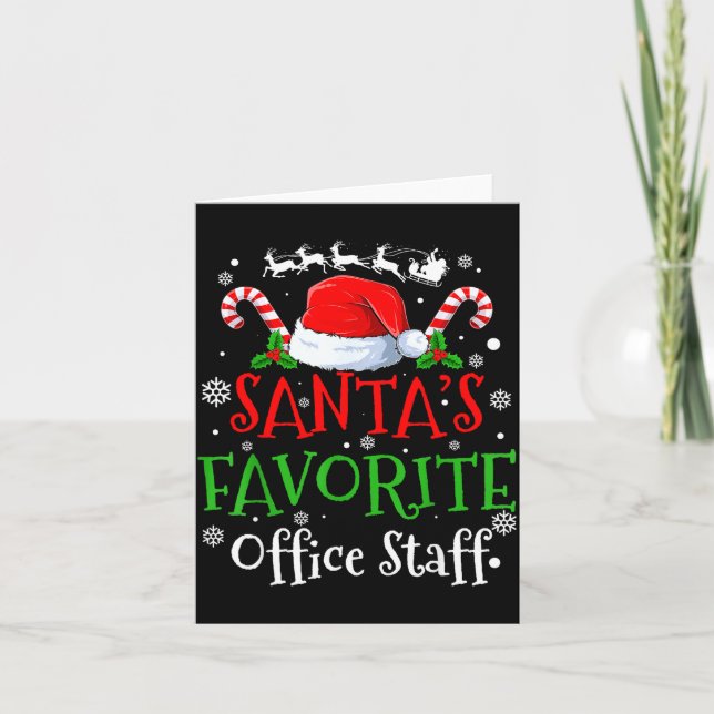 Santa's Favorite Office Staff Christmas Party  Karte (Vorderseite)