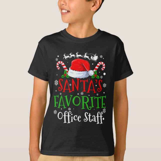 Santa's Favorite Office Staff Christmas Party  T-Shirt (Vorderseite)