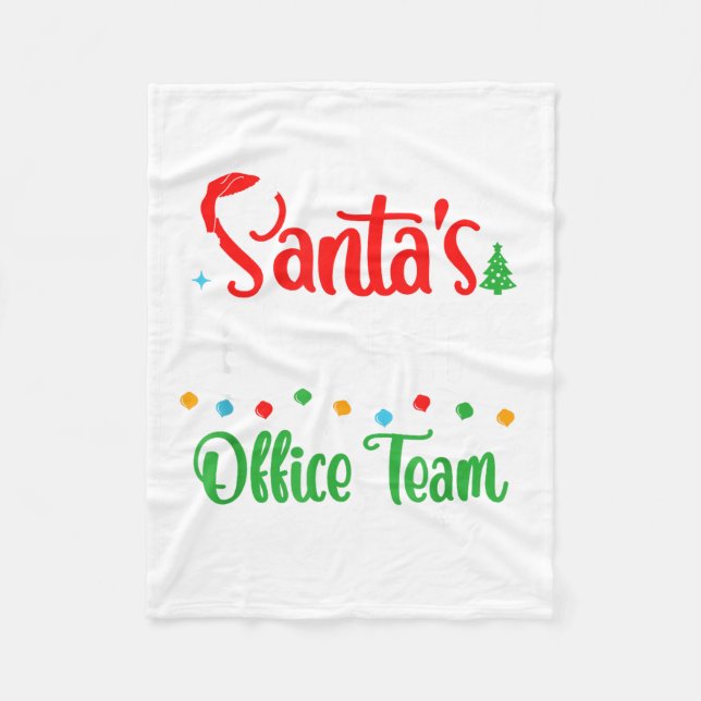 Santa's Favorite Office Team Christmas Lights Sant Fleecedecke (Vorderseite)