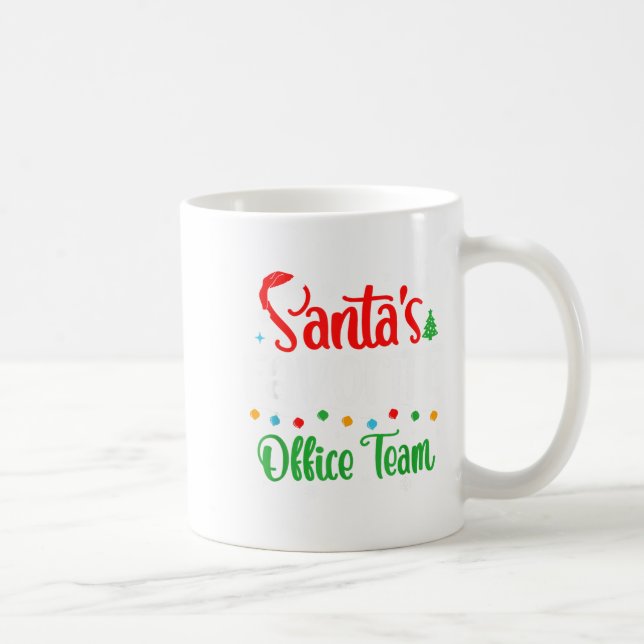 Santa's Favorite Office Team Christmas Lights Sant Kaffeetasse (Rechts)