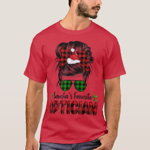 Santas Favorite Optician Red Kariert Funny Santa C T-Shirt