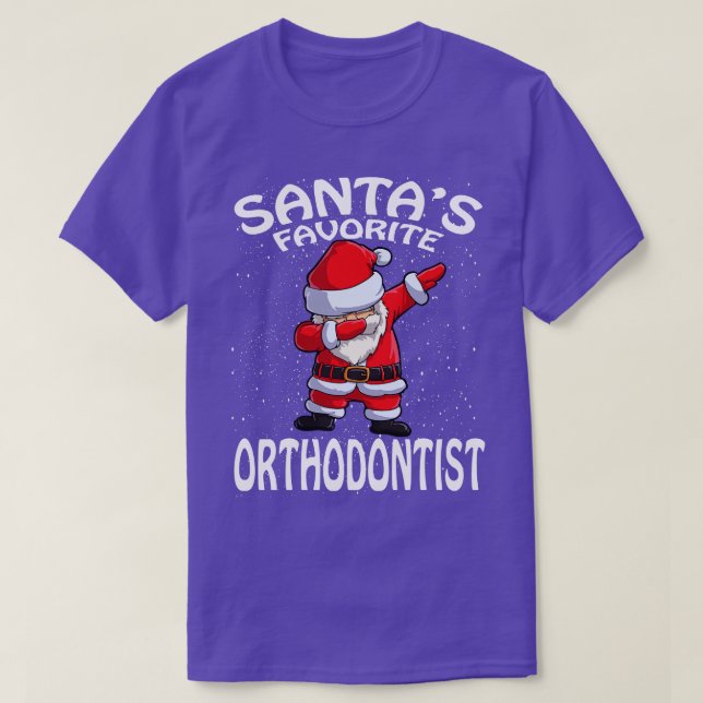 Santas Favorite Orthodontist Weihnachten T-Shirt (Design vorne)