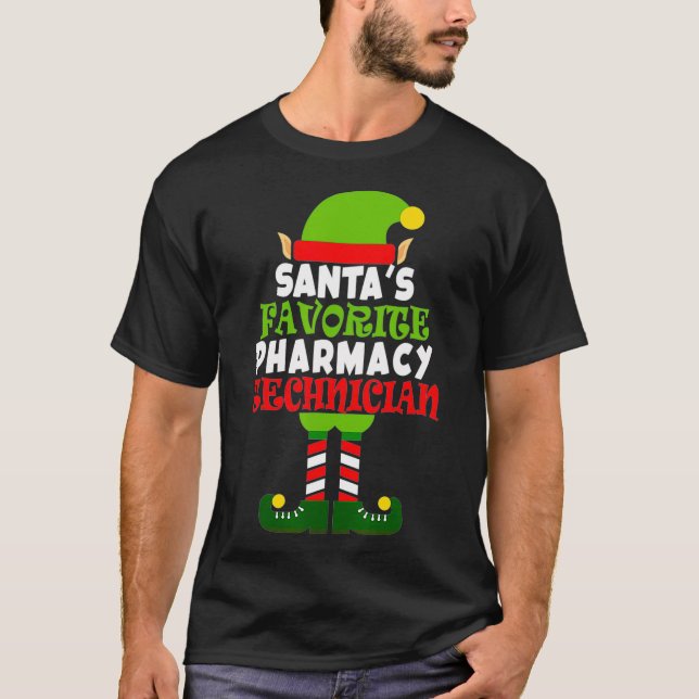 Santas Favorite Pharmacy Technician Christmas Vaca T-Shirt (Vorderseite)