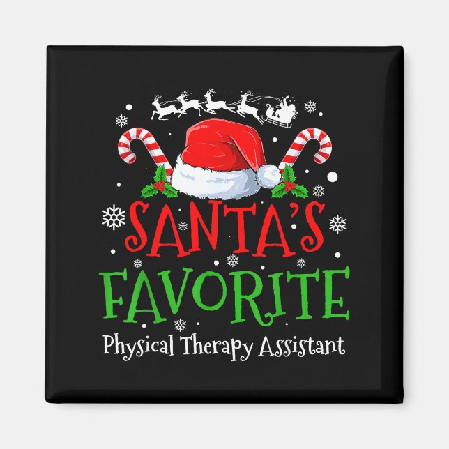 Santa's Favorite Physical Therapy Istant Christmas Magnet (Vorne)