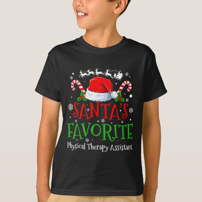 Santa's Favorite Physical Therapy Istant Christmas T-Shirt (Vorderseite)
