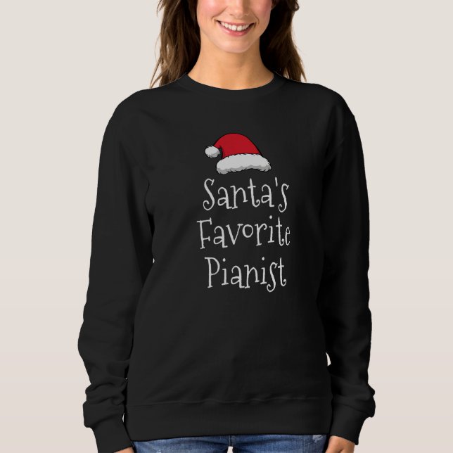 Santas Favorite Pianist Christmas  piano  Pajama Sweatshirt (Vorderseite)