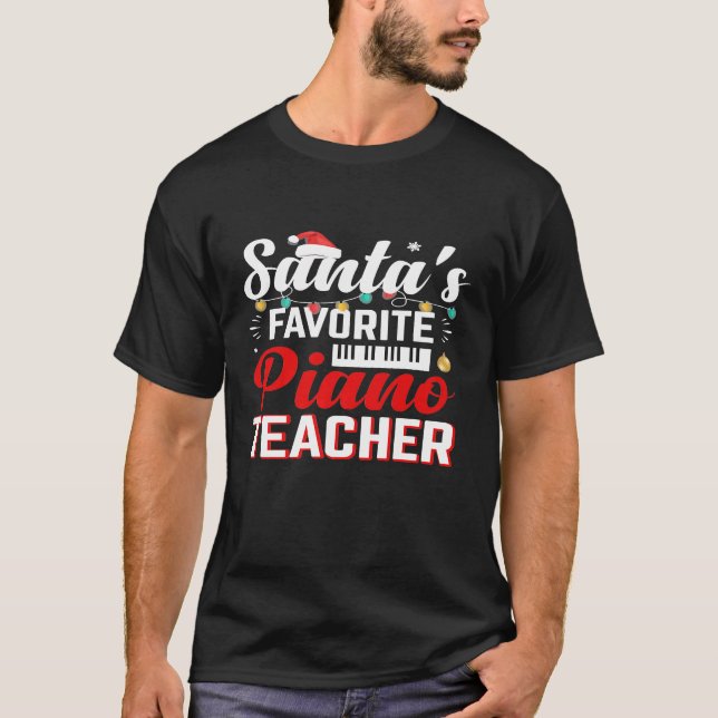 Santas Favorite Piano Teacher Weihnachtsmusik Tee (Vorderseite)