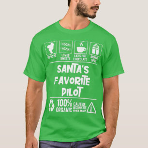 Santas Favorite Pilot Christmas HO HO T-Shirt
