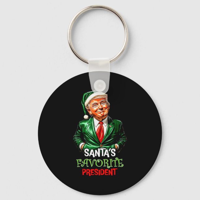 Santa's Favorite President Funny Santa Trump 2024  Schlüsselanhänger (Vorderseite)