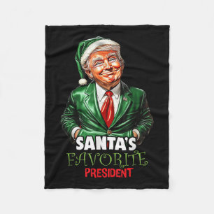 Santas Favorite President Funny Trump Weihnachten Fleecedecke