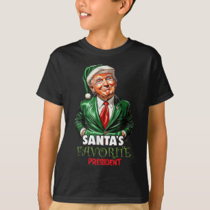Santas Favorite President Funny Trump Weihnachten T-Shirt