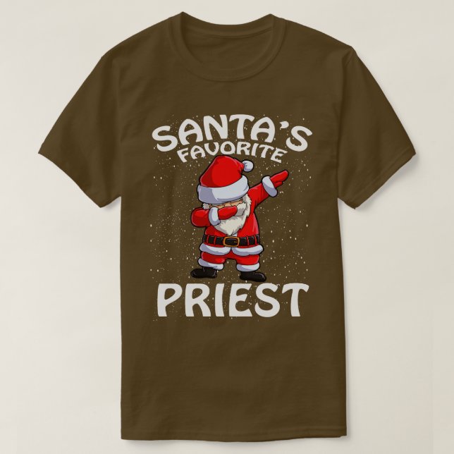 Santas Favorite Priester Weihnachten T-Shirt (Design vorne)
