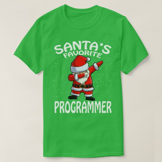 Santas Favorite Programmer Weihnachten T-Shirt (Design vorne)