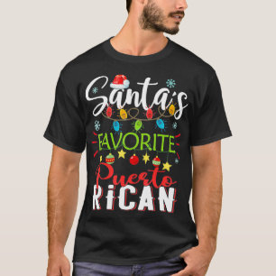 Santas Favorite Puerto Rico Xmas Weihnachtsmannmüt T-Shirt
