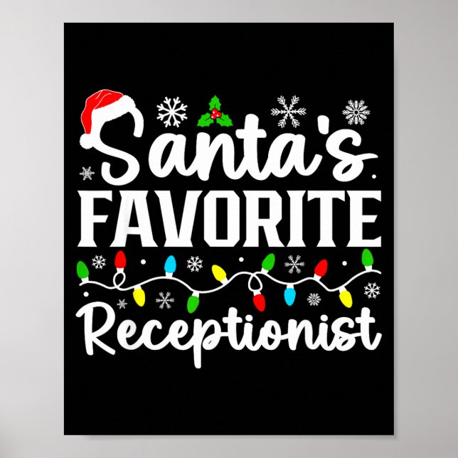 Santa's Favorite Receptionist Christmas Family Mat Poster (Vorne)