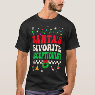 Santas Favorite Receptionist Retro Weihnachten T-Shirt