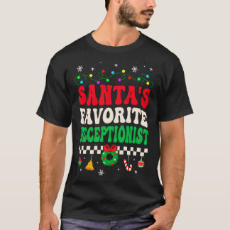 Santas Favorite Receptionist Retro Weihnachten T-Shirt
