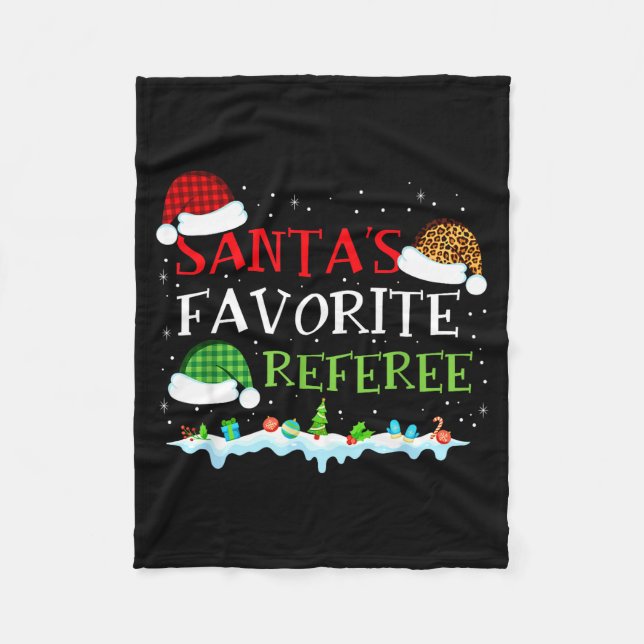 Santa's Favorite Referee Fun Christmas  Fleecedecke (Vorderseite)