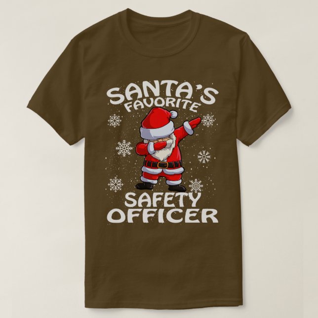 Santas Favorite Safety Officer Weihnachten T-Shirt (Design vorne)