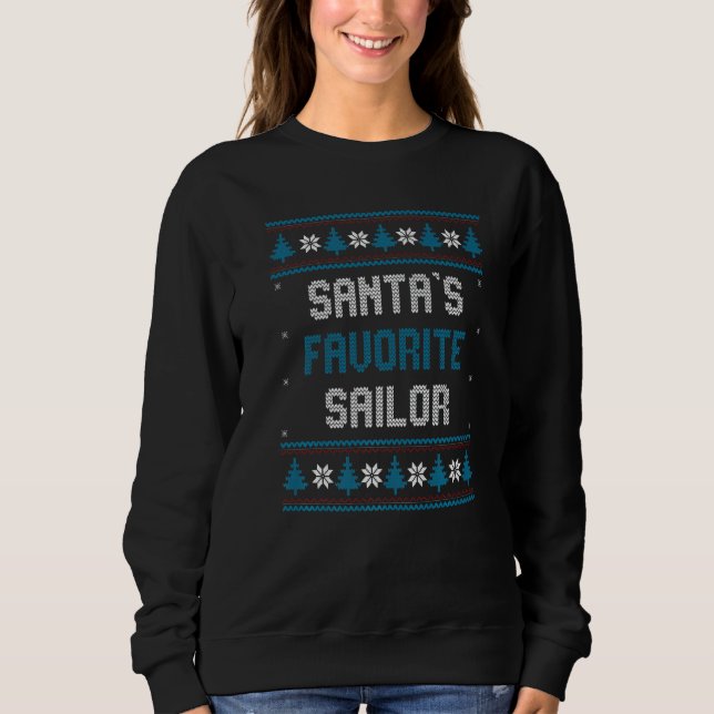 Santas Favorite Sailor   Christmas Sailing Sweatshirt (Vorderseite)