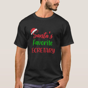 Santas Favorite Secretary Funny Christmas Pajama X T-Shirt