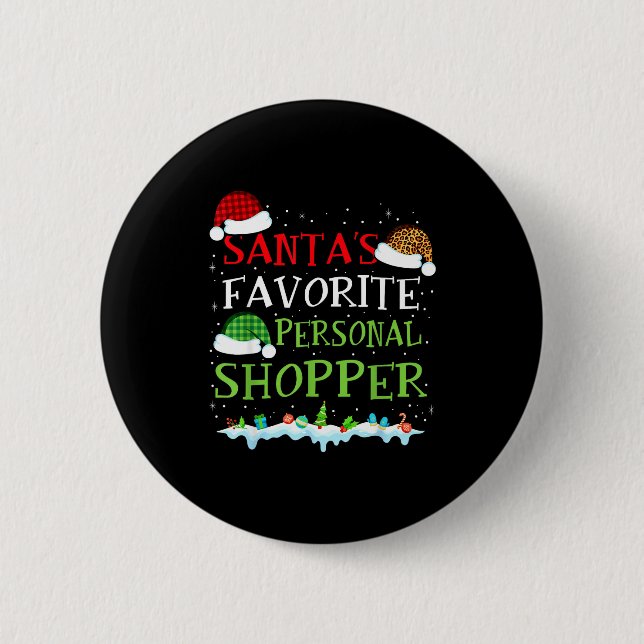 Santa's Favorite Shopper Fun Christmas Consultant  Button (Vorderseite)
