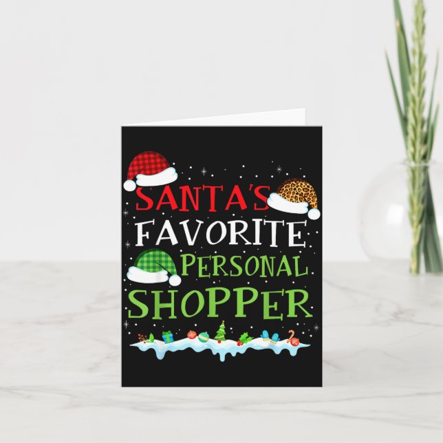 Santa's Favorite Shopper Fun Christmas Consultant  Karte (Vorderseite)