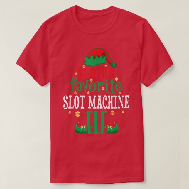 Santas Favorite Slot Machine Elf Weihnachten T-Shirt (Design vorne)