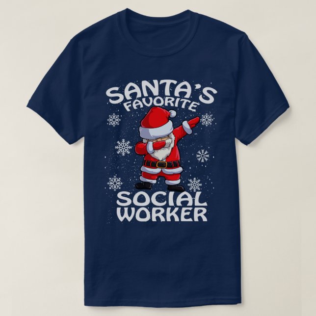 Santas Favorite Social Worker Weihnachten 1 T-Shirt (Design vorne)