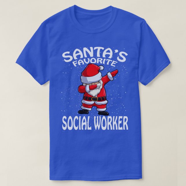 Santas Favorite Social Worker Weihnachten T-Shirt (Design vorne)