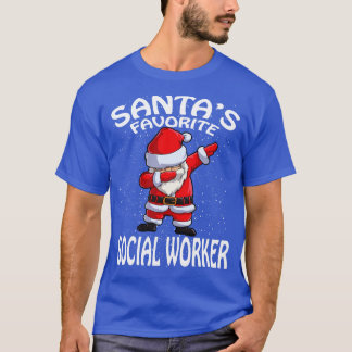 Santas Favorite Social Worker Weihnachten T-Shirt