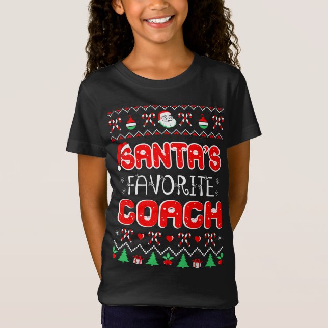 Santas Favorite Softball Player Ugge Christmas Swe T-Shirt (Vorderseite)