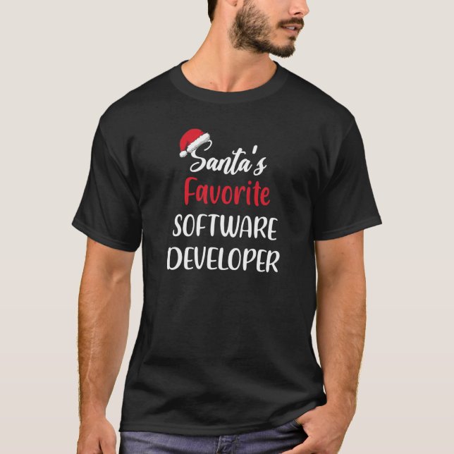 Santas Favorite Software Developer Weihnachten T-Shirt (Vorderseite)