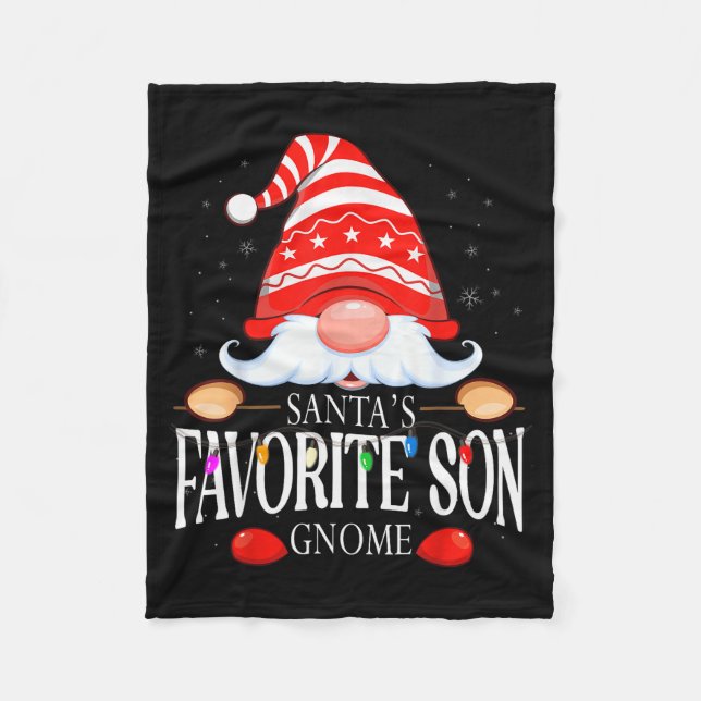 Santa's Favorite Son Gnome Matching Christmas Paja Fleecedecke (Vorderseite)