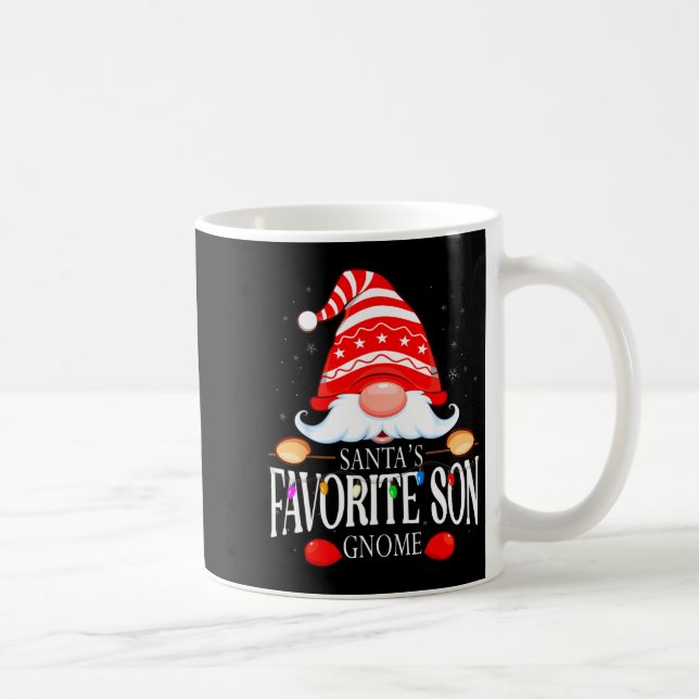 Santas Favorite Son Gnome Matching Christmas Paja  Kaffeetasse (Rechts)