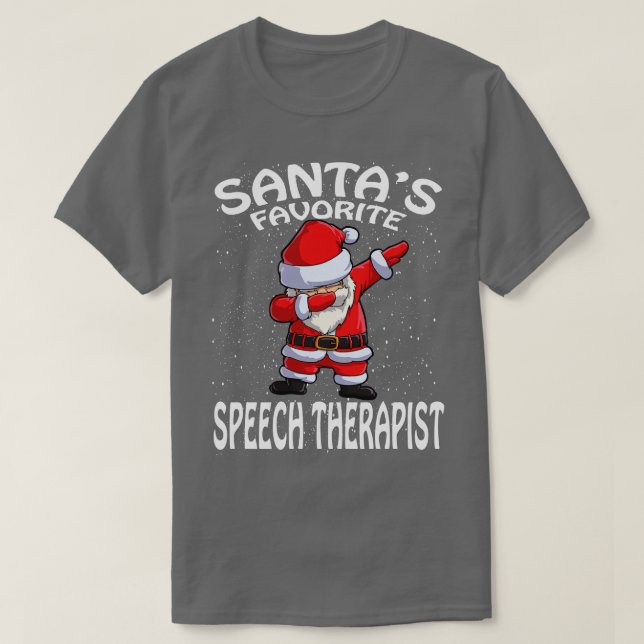 Santas Favorite Speech Therapeutin Weihnachten T-Shirt (Design vorne)