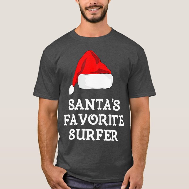 Santas Favorite Surfer Funny Christmas Geschenk Su T-Shirt (Vorderseite)