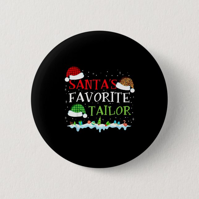 Santa's Favorite Tailor Fun Christmas Alterations  Button (Vorderseite)