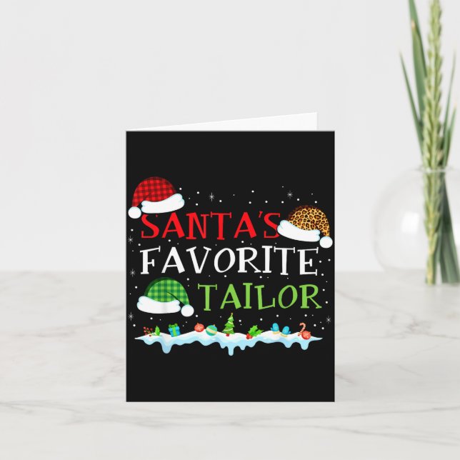Santa's Favorite Tailor Fun Christmas Alterations  Karte (Vorderseite)