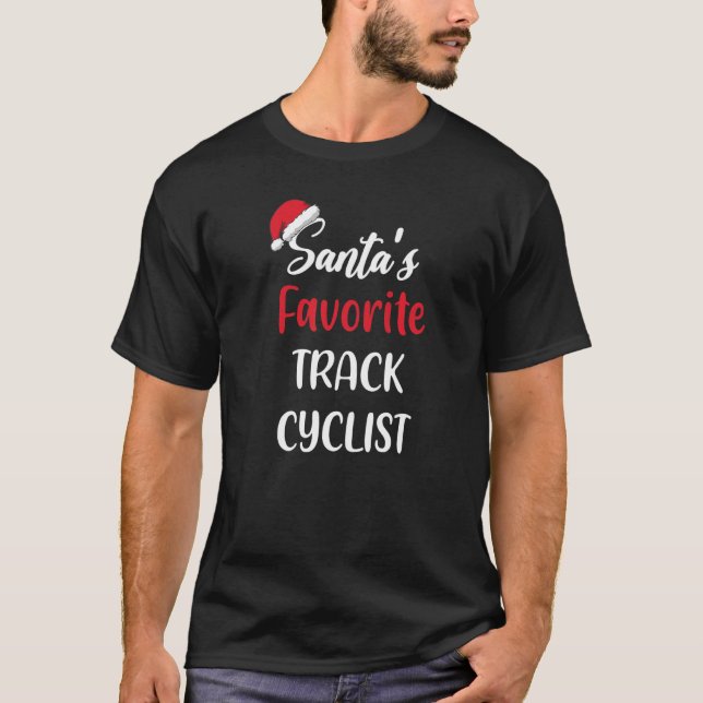 Santas Favorite Track Cyclist Gift Christmas Track T-Shirt (Vorderseite)