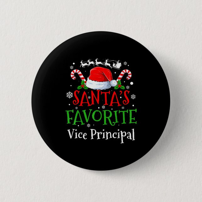 Santa's Favorite Vice Principal Christmas Party  Button (Vorderseite)