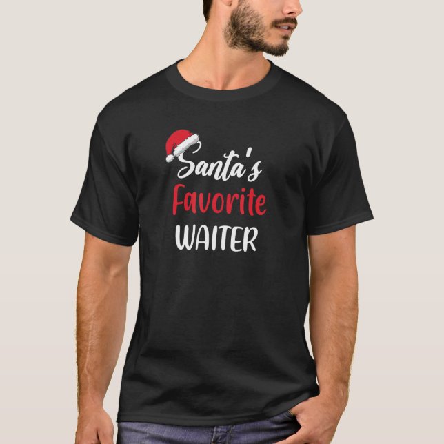 Santas Favorite Waiter   Christmas   Pajama Xmas T-Shirt (Vorderseite)